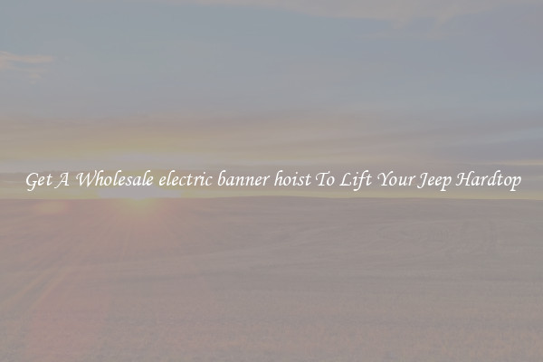 Get A Wholesale electric banner hoist To Lift Your Jeep Hardtop