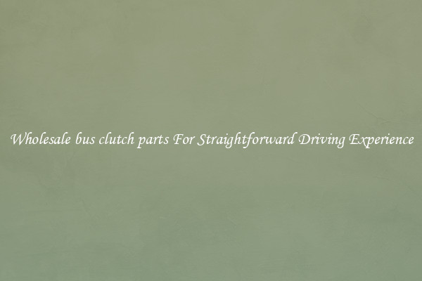 Wholesale bus clutch parts For Straightforward Driving Experience