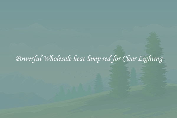 Powerful Wholesale heat lamp red for Clear Lighting
