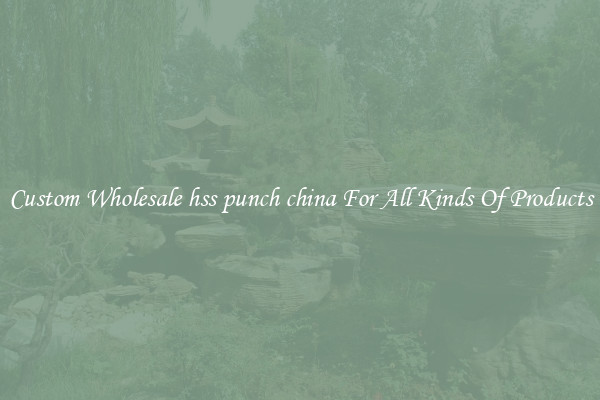 Custom Wholesale hss punch china For All Kinds Of Products