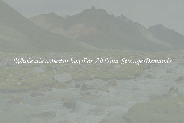 Wholesale asbestor bag For All Your Storage Demands